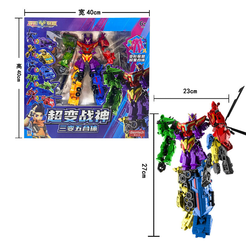 Deformation Alliance Super Transformation God - Triple Change Five Combination 11 Forms Robot Combiners Vehicle Toy