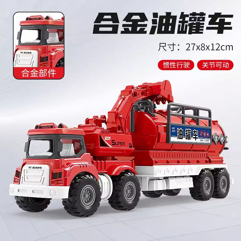 Engineering Inertial Alloy Model Excavator/Crane/Truck/Tanker/Watering Truck Children's Toys