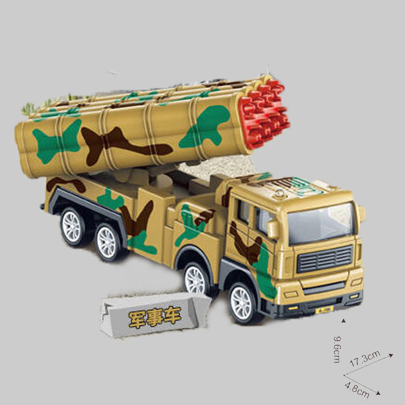 Inertia Engineering Fleet Toy Fire truck, excavator, concrete mixer truck, sanitation truck, missile launcher vehicle, boy's inertia toy car, aerial ladder truck.