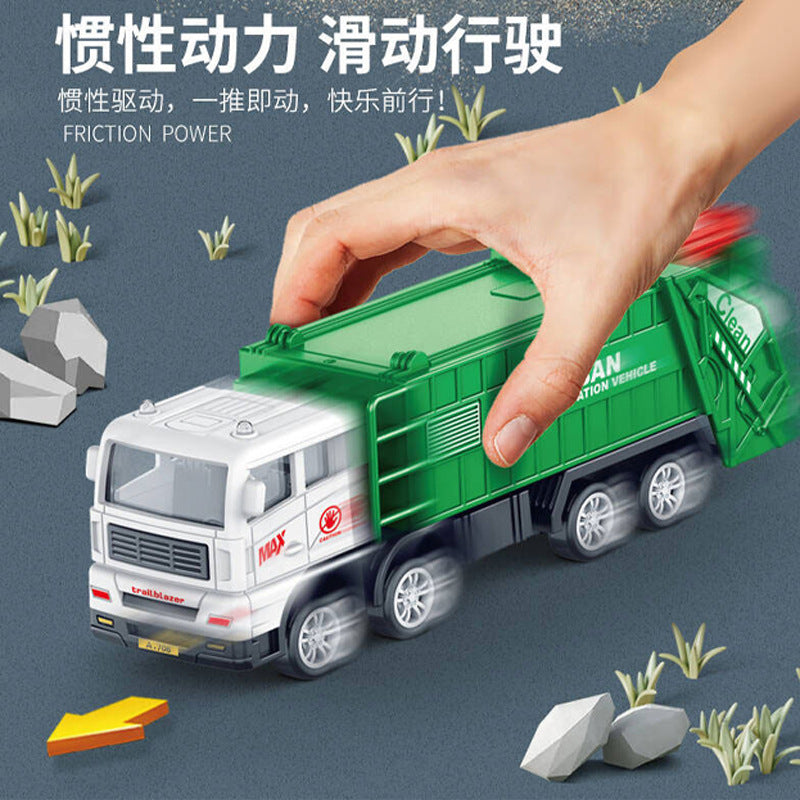 Inertia Engineering Fleet Toy Fire truck, excavator, concrete mixer truck, sanitation truck, missile launcher vehicle, boy's inertia toy car, aerial ladder truck.