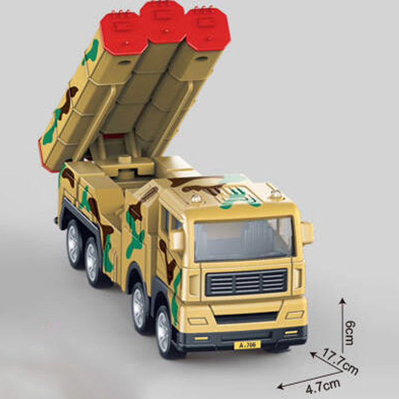 Inertia Engineering Fleet Toy Fire truck, excavator, concrete mixer truck, sanitation truck, missile launcher vehicle, boy's inertia toy car, aerial ladder truck.