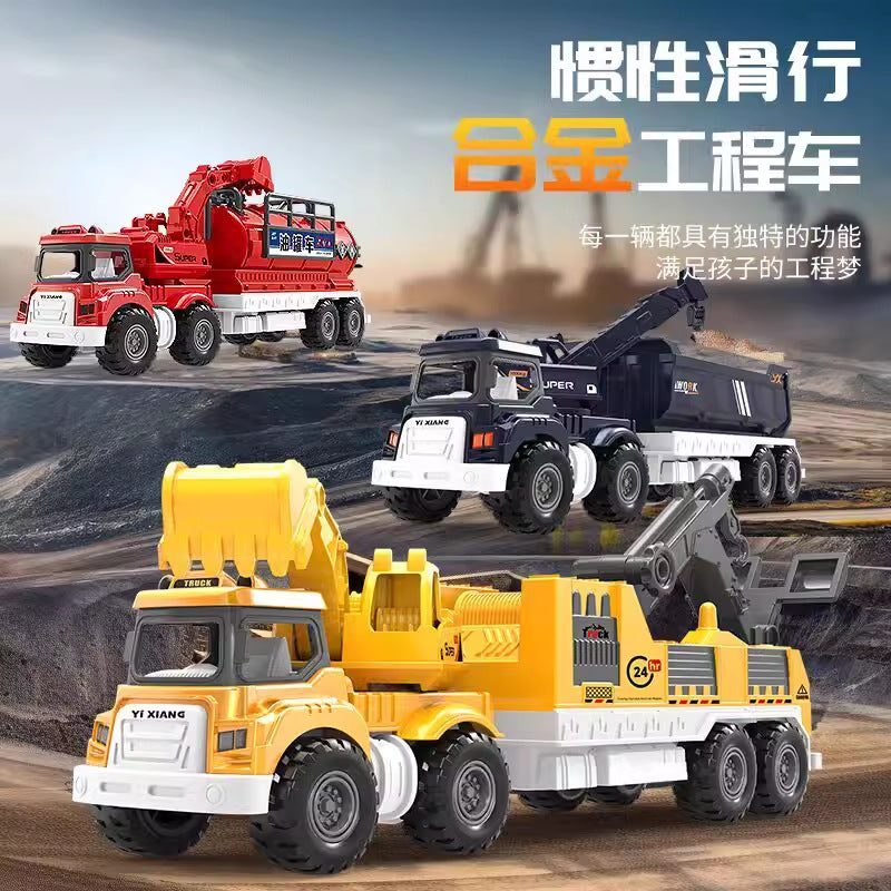 Engineering Inertial Alloy Model Excavator/Crane/Truck/Tanker/Watering Truck Children's Toys