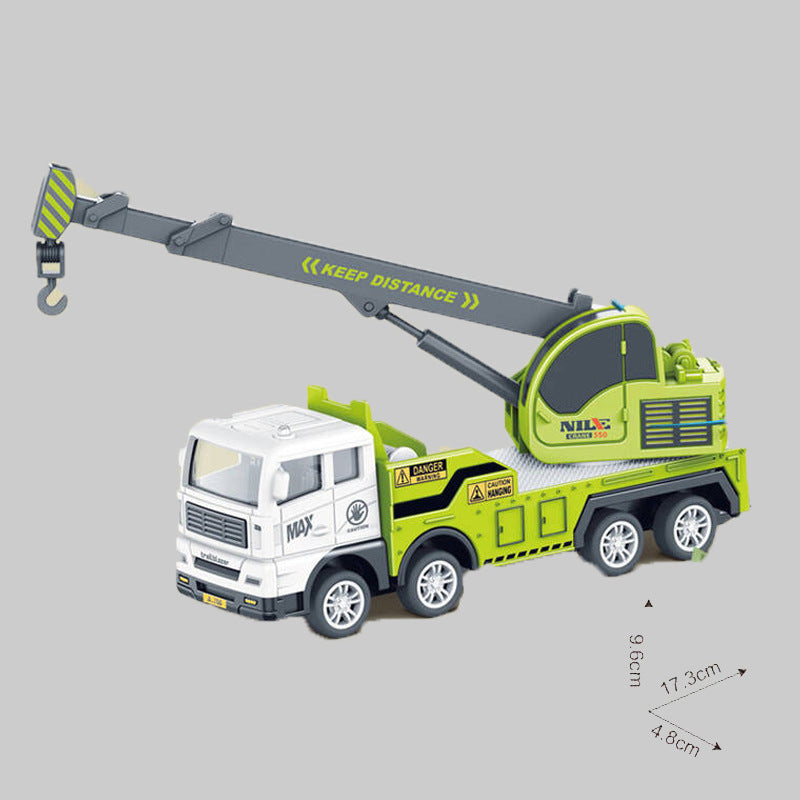 Inertia Engineering Fleet Toy Fire truck, excavator, concrete mixer truck, sanitation truck, missile launcher vehicle, boy's inertia toy car, aerial ladder truck.
