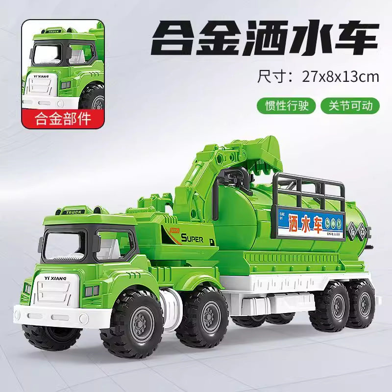 Engineering Inertial Alloy Model Excavator/Crane/Truck/Tanker/Watering Truck Children's Toys