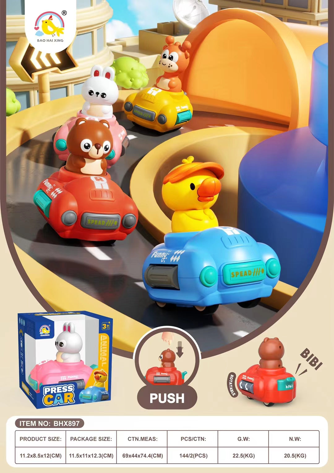 New Cartoon-shaped Inertia Sliding Toy Car