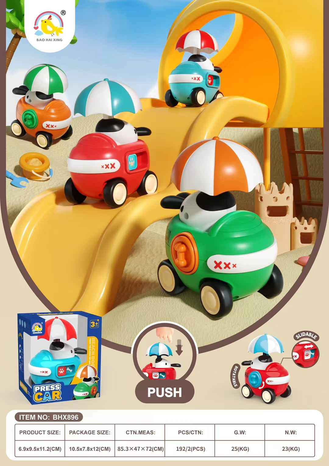 New Cartoon-shaped Inertia Sliding Toy Car