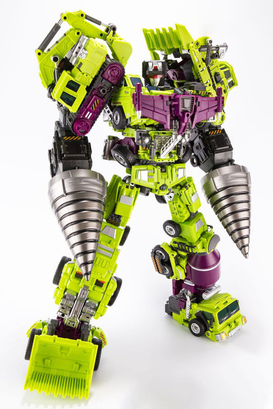 Jinbao Green GT Upscaled Devastator - 6-in-1 Combined Vehicle Robot Model Transformers-Style Toy