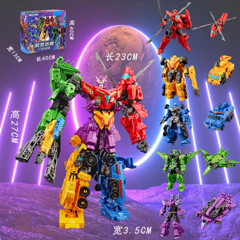 Deformation Alliance Super Transformation God - Triple Change Five Combination 11 Forms Robot Combiners Vehicle Toy