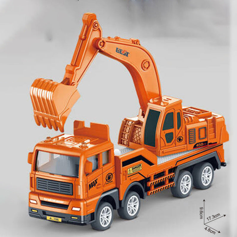 Inertia Engineering Fleet Toy Fire truck, excavator, concrete mixer truck, sanitation truck, missile launcher vehicle, boy's inertia toy car, aerial ladder truck.