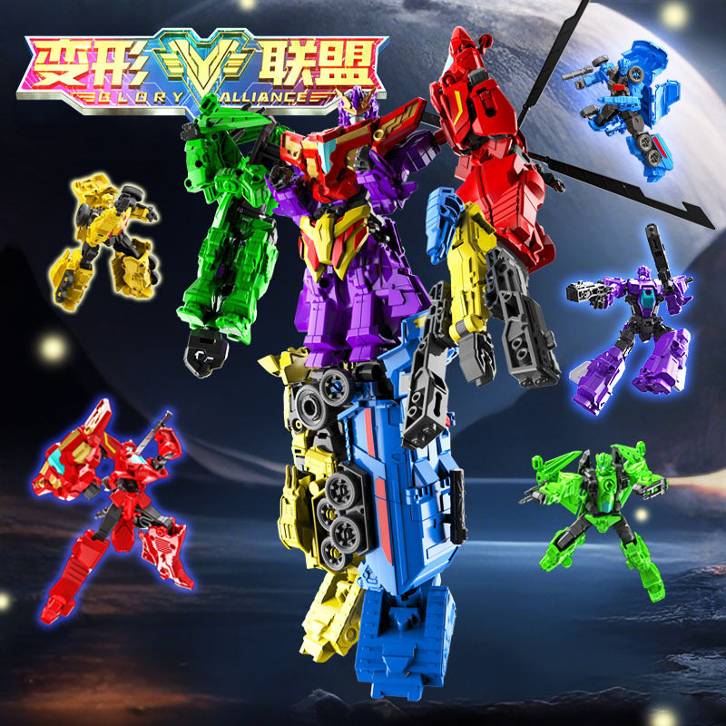Deformation Alliance Super Transformation God - Triple Change Five Combination 11 Forms Robot Combiners Vehicle Toy