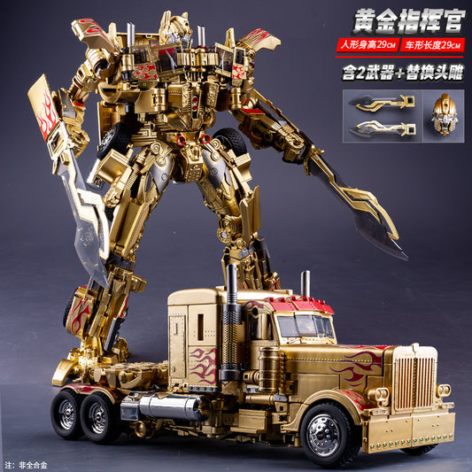 Optimus Prime Transformable Toy - Bumblebee Golden Robot Autobot Action Figure for Boys, Alloy Model Collectible